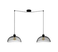 Suspension POMPEYA E27 2X60W en acier noir 1390x360x1100mm