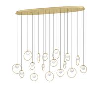 Suspension PORTOCOLOM LED 17X3W en acier laiton et or 1480x260x2200mm