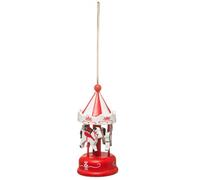 Suspension pour sapin carrousel rouge 9 cm - Rouge