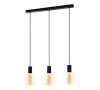 Suspension POZUETA E27 3X40W en acier noir 840x65x1100mm