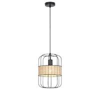 Suspension Rabalux Indiana noire métal E27 1x40W Ø22cm