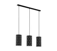 Suspension RAMON E27 3X40W en acier noir 860x160x1100mm