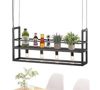 Suspension Rectangulaire Noire Moderne | Cage Lumineuse 4 Têtes 100*20*40cm | Éclairage Intérieur | Lustre De Rangement En Métal Pour Salle À Manger,Fil Accrochant 150cm (Ampoule NON Incluse)