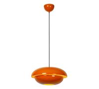 Suspension rétro orange YOUNES en métal, abat-jour demi-sphérique, 1xE27 40W - Lucide