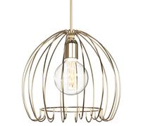 Suspension rétro salle à manger cage lumineuse suspension grille en laiton, métal, 1x douille E27, DxH 35x300 cm