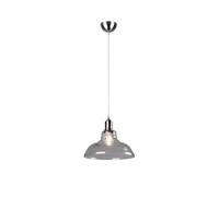 Suspension RL Aldo verre clair chromé Ø28cm E27 150cm