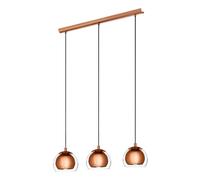 Eglo Suspension ROCAMAR - 3 lampes E27, finition cuivre