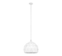 Suspension ROCCAFORTE E27 1X60W en acier blanc D400mm
