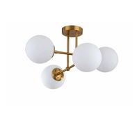 Suspension Roma 4xE14 verre blanc doré Light Prestige