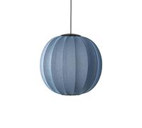 Suspension Rond Tricoté à La Ø60 Pierre Bleue et LED