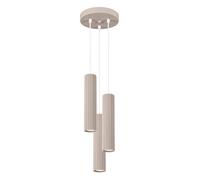Suspension ronde Ø20, 3 tubes taupe Pure Lume GU10
