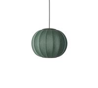 Suspension Ronde en Tweed Vert LED Ø45, Made By Hand