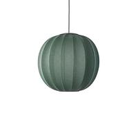 Suspension Ronde en Tweed Vert LED Ø60, Made By Hand