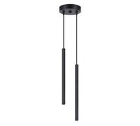 Suspension ronde moderne noire striée ARCHE 2xG9 Sollux