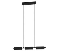 Suspension ROVIRA LED 3X6,7W en aluminium et acier noir 770x50x1100mm