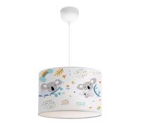 lux.pro Suspension Stylée pour Enfant Luminaire Intérieur Lampe à Suspendre Chambre d'Enfant Motif Koala E27 Plastique Tissu Hauteur 70 cm Blanc