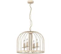 Suspension rustique beige style lanterne 4xE14 15W métal 41 cm