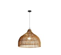 Suspension Rustique En Rotin Tressé À La Main, En Forme de Cloche, Douille E27, Cordon Réglable, Lustre Décoratif Pour Salle À Manger, Îlot de Cuisine, Salon, Hall D'Hôtel (Taille Moyenne)./Une Seule