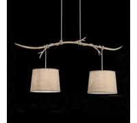 Suspension Sabina À Abat-Jour En Tissu, 2 Lampes brun clair