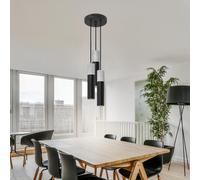 Suspension salle à manger suspension 3 flammes suspension scandinave noir, métal gris béton, 3x douilles GU10, DxH 6x90 cm