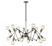 Suspension salon Industrial Spoutnik lustre plafonnier vintage rétro, métal, 12x douille E27, DxH 95x109 cm, Wofi 6445.12.09.8000