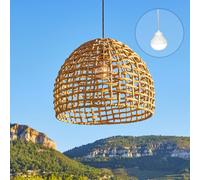 Lumisky Suspension AMADEO NOMAD en jacinthe d'eau naturelle style bohème avec ampoule LED blanc/RGB nomade