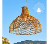 Lumisky Suspension ARIA NOMAD – Rotin bohème sans fil, LED blanc/RGB D60 cm