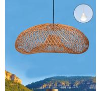 Lumisky Suspension SEVIA NOMAD en rotin naturel style bohème avec ampoule LED blanc/RGB nomade