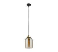 Suspension SATIPO E27 15W noir ambre verre TK-Lighting