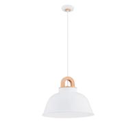 Suspension scandinave blanche bois Vayper Ø40 E27 Alfa