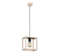 Suspension scandinave bois carré cuisine E27 PAKO Alfa