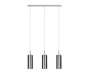 Suspension SELVINO E27 3X15W en acier nickel mat 710x100x1100mm