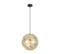 Suspension SKOURA E27 1X60W en acier noir et laiton D410mm