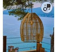 Lumisky Suspension solaire AVILA SOLAR rotin naturel câble hybride secteur et solaire 5 m
