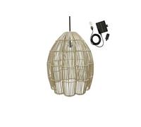 Lumisky Suspension solaire AVILA SOLAR rotin naturel câble hybride secteur et solaire 5 m