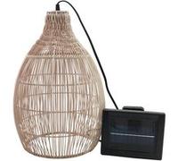 Lumisky Suspension solaire HOLIDAY H42 cm Bohème naturel vannerie tressée LED blanc chaud