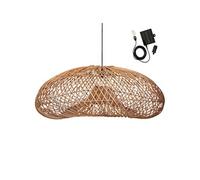 Suspension solaire SEVIA SOLAR en rotin naturel avec câble hybride secteur et solaire 5m de longueur