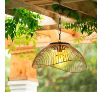 IDMarket Lampe solaire extérieure suspension SYDNEY en métal effet rotin