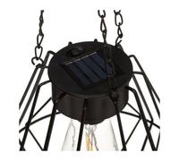Suspension Solaire En Métal Noir H 24 Cm + Chaines 40 Cm