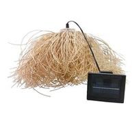 Lumisky Suspension solaire bohème naturel style vannerie tressée LED blanc chaud FROU FROU H30cm