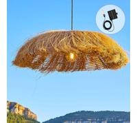 Suspension solaire HAVANA SOLAR en herbe marine et jute avec câble hybride secteur et solaire 5m de longueur