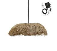 Lumisky Suspension solaire HAVANA SOLAR D75cm herbe marine et jute câble hybride secteur&solaire 5m