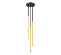 Suspension Sollux Lighting Pastelo 3P Doré 20x20x90 cm