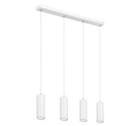 Suspension, suspension, blanc, lampe de salon, 4 flammes, plafonnier suspendu, métal, 4x douilles GU10, LxlxH 65x6x120 cm