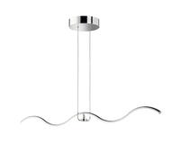 Suspension, suspension, lampe de table à manger, lampe design avec élément magnétique, forme d'onde, métal, chrome, LED 1350lm 4000K blanc neutre, LxL 21x111cm