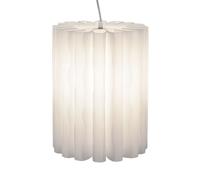 Suspension suspension suspension suspension plafonnier éclairage salon, plastique, blanc, abat-jour ondulé, 1x E27, DxH: 27x35 cm