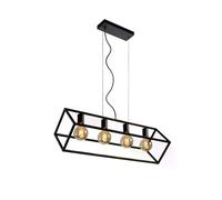 Suspension table noire minimaliste Fabian 4xE27 Lucide
