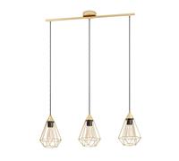 Suspension TARBES E27 3X60W en acier laiton brossé 795x175x1300mm