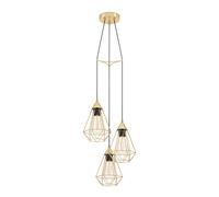 Suspension TARBES E27 3X60W en acier laiton brossé D355mm