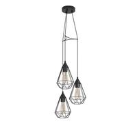 Eglo Lampe pendante Tarbes 3 lampes acier D31 cm 3x60W Noir